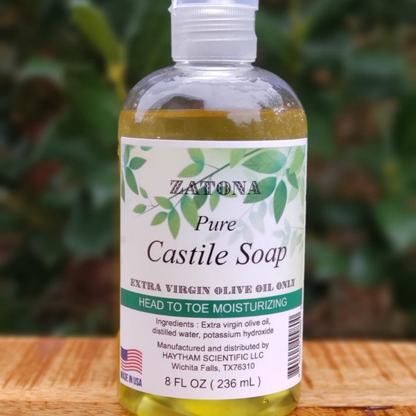 Zatona - Pure Castile Liquid Soap - Extra virgin olive only (8fl oz)