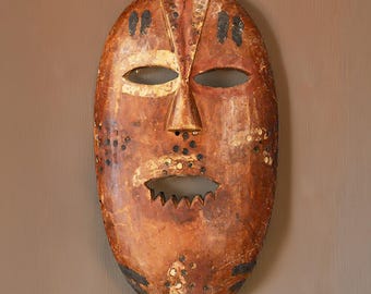African Lega Mask 3 - Wood Tribal Wall Art