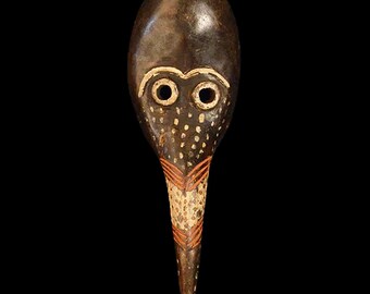 Afrykańska maska Dan 41 – drewniana sztuka ścienna z motywem plemiennym