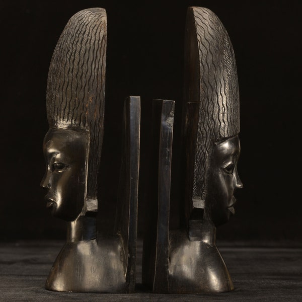African Ebony Bookends - Great addition to any decor