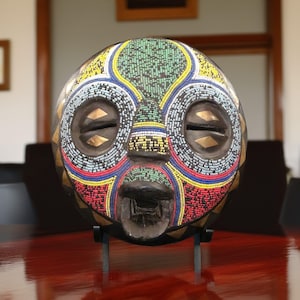 African Baluba Mask on Display Stand 69 from Congo