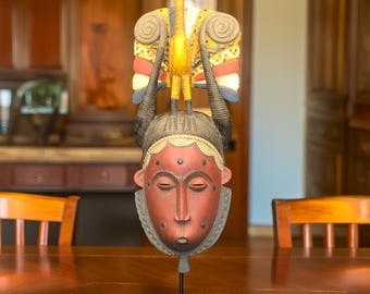 African Sawa Mask 5 on Display Stand