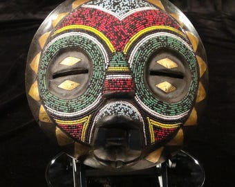 African Baluba Mask Gift set 86 - Wood Tribal Wall Art
