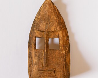 手彫りのアフリカ・ドゴン族カナガ族のマスク：文化的な木製壁アート