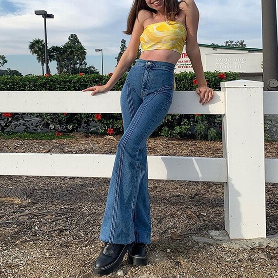 Y2K Flare Jeans Vintage Denim Pants 