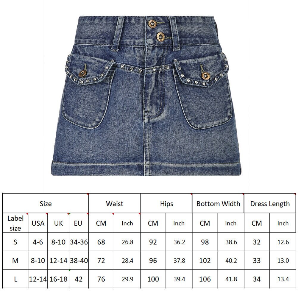 Y2K Jeans Skirt Vintage Streetwear Low Waist Mini Skirt | Etsy UK