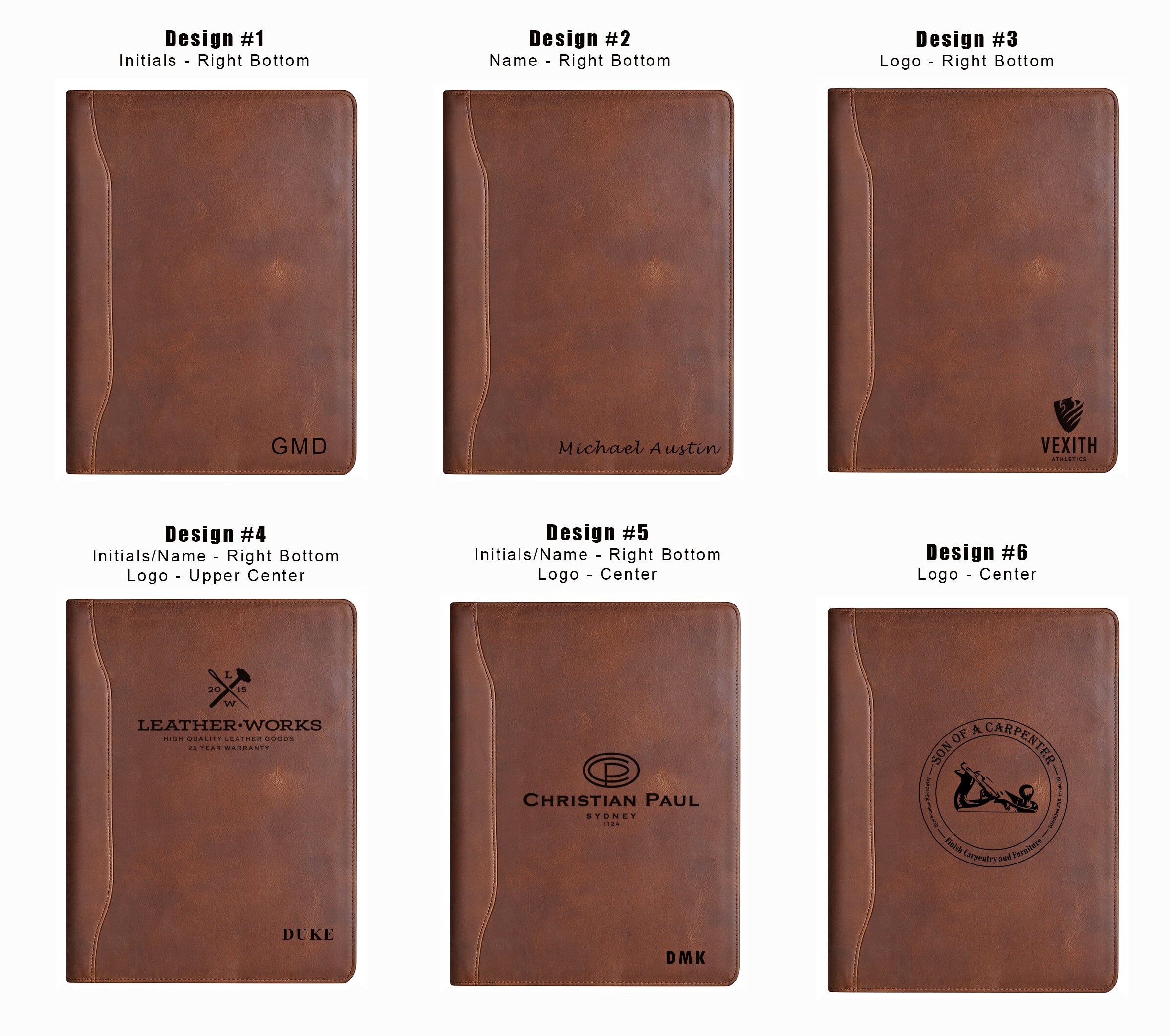 Leather Portfolio for Men Personalized Leather Padfolio Etsy