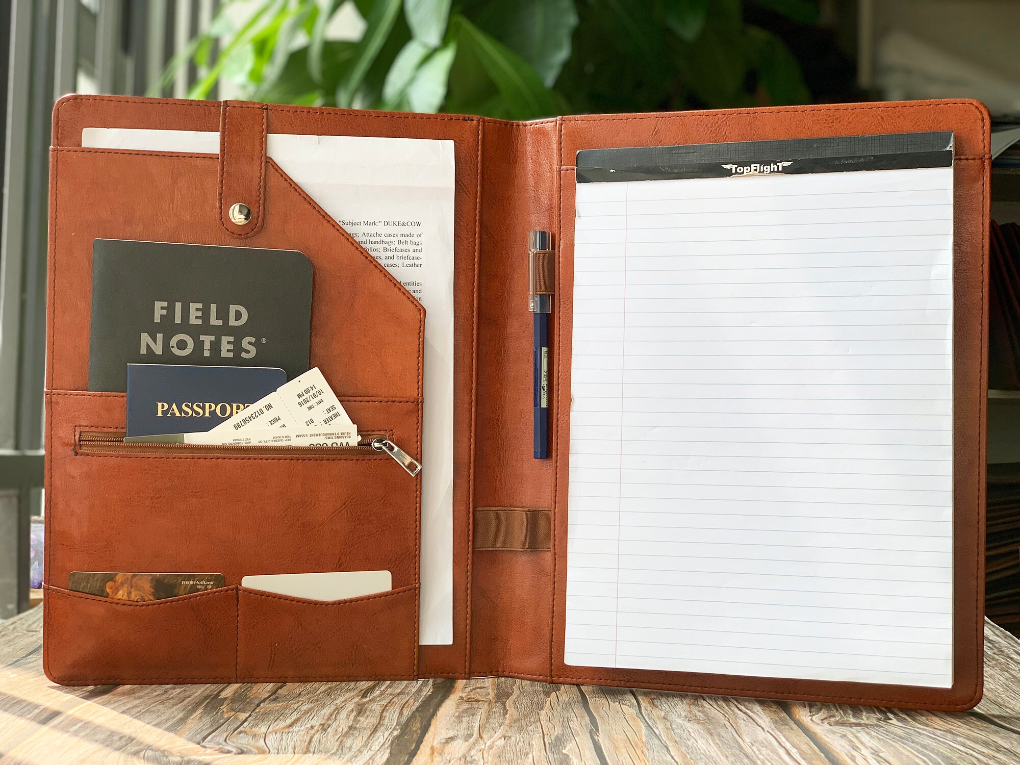Leather Portfolio for Men Letter Size Notepad Folder Etsy