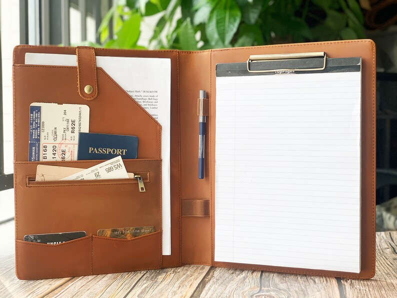 Custom Leather Portfolio for Men Leather Folio Clipboard Etsy