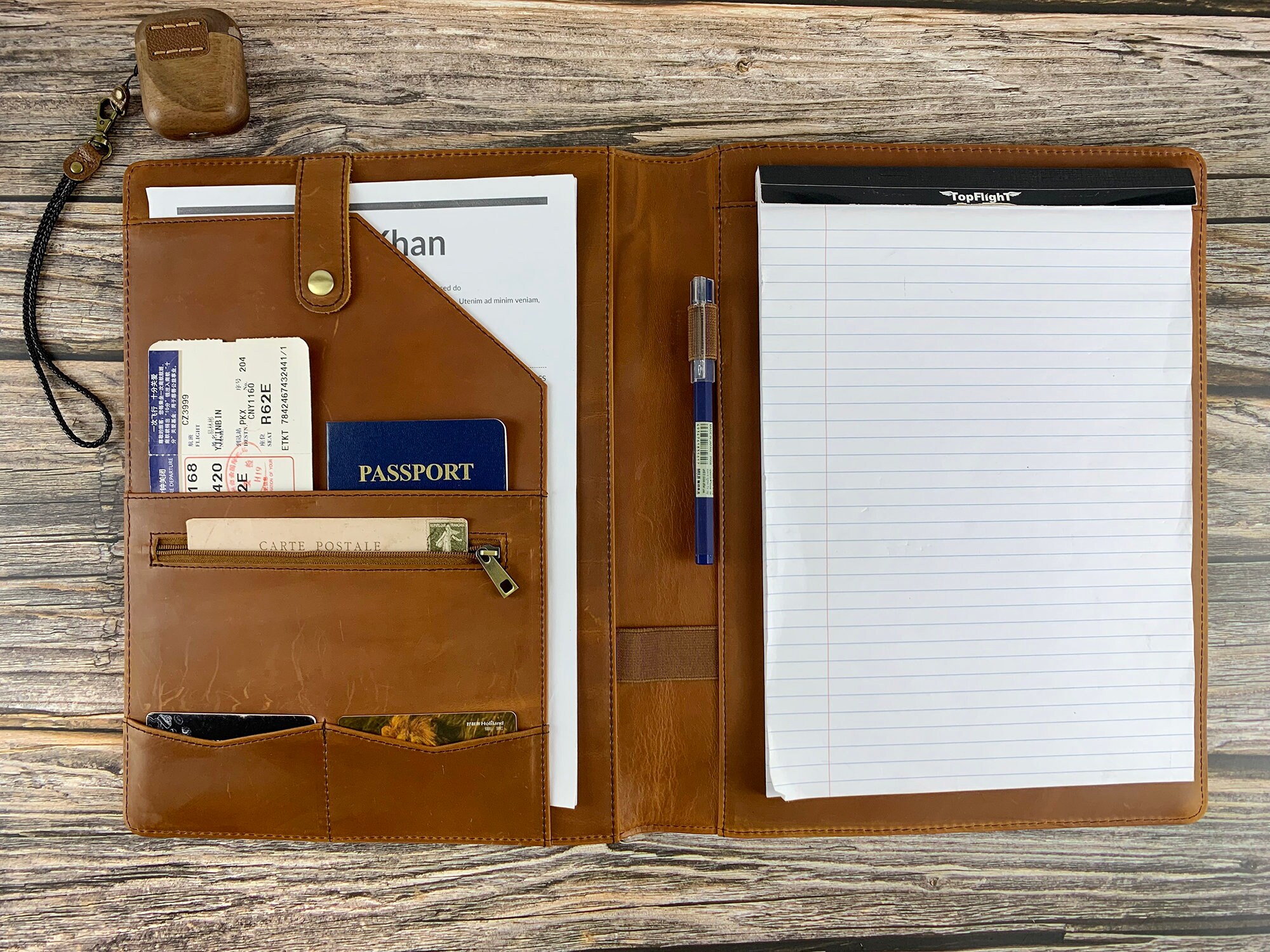 Letter Size Notepad Portfolio Leather Portfolio With Engraved Etsy