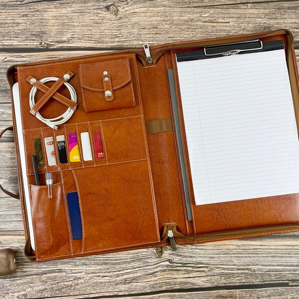 Leather Padfolio Etsy