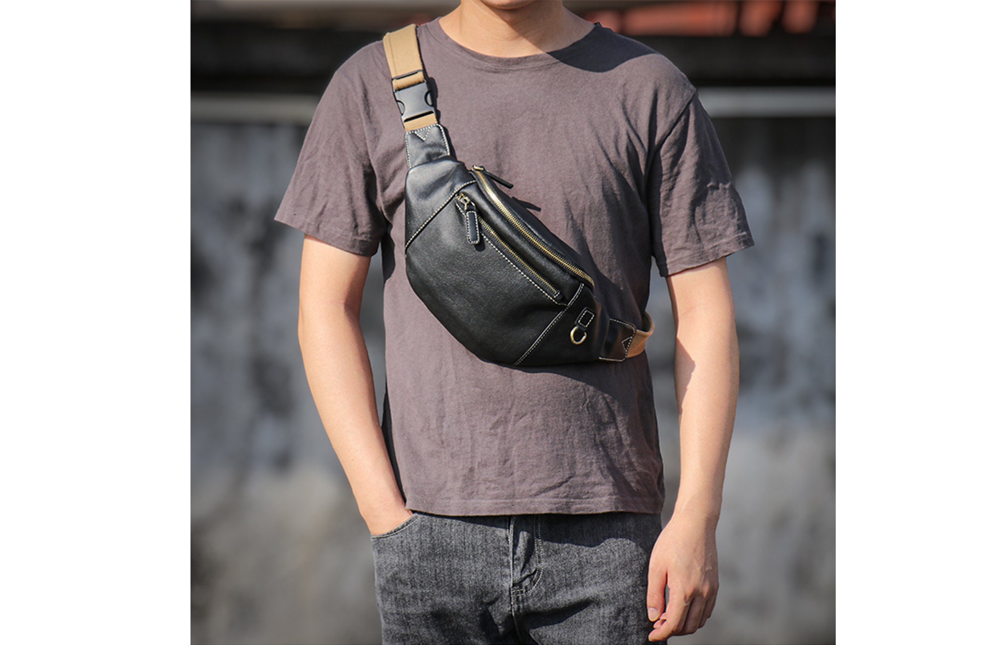 Men's Casual Shoulder Bag Oxford Fashion Men Chest Bag Man Sling  Crossbody Bag