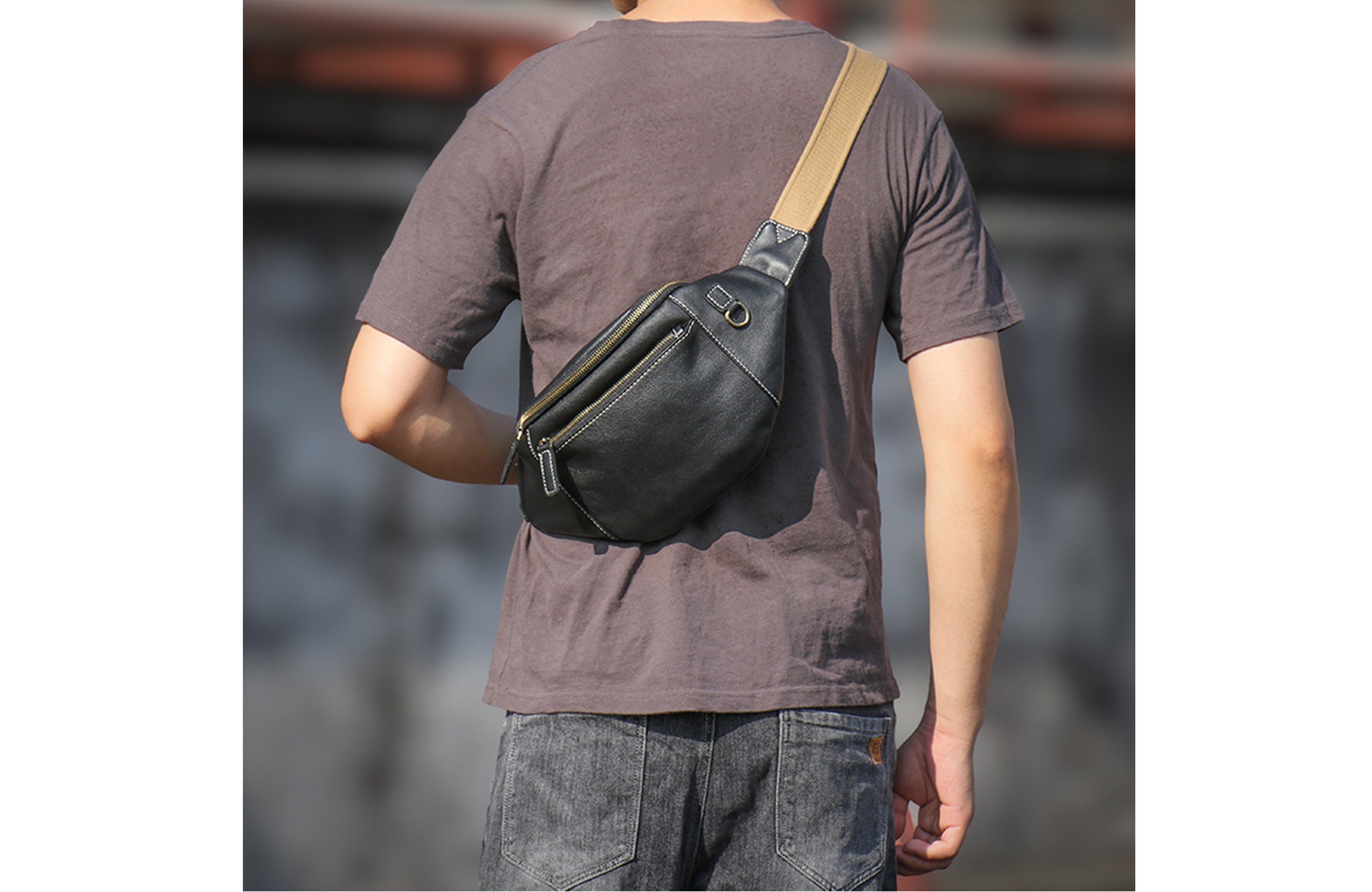Men Shoulder Bag, Leather Sling Bag, Travel Bag, Leather Crossbody Bag ...