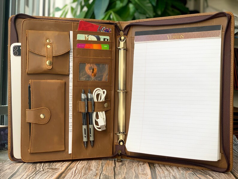 3 Ring Binder Portfoliolaptop Portfolio for Menleather Etsy