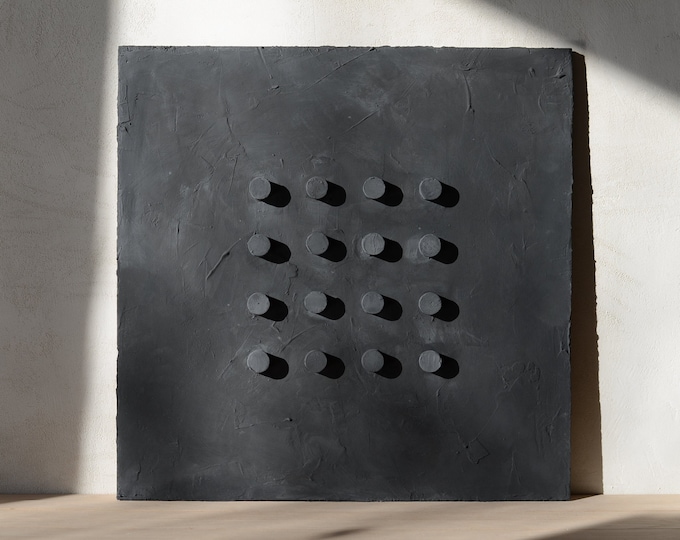 Wabi Sabi Art | Japandi Decor Art|Minimalist Art Black |3D Large Wall Art | Textured Wall Art | Minimal Wall Decor |Large Black Art Minimal