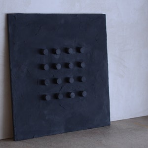 Wabi Sabi Art | Japandi Decor Art|Minimalist Art Black |3D Large Wall Art | Textured Wall Art | Minimal Wall Decor |Large Black Art Minimal image 3
