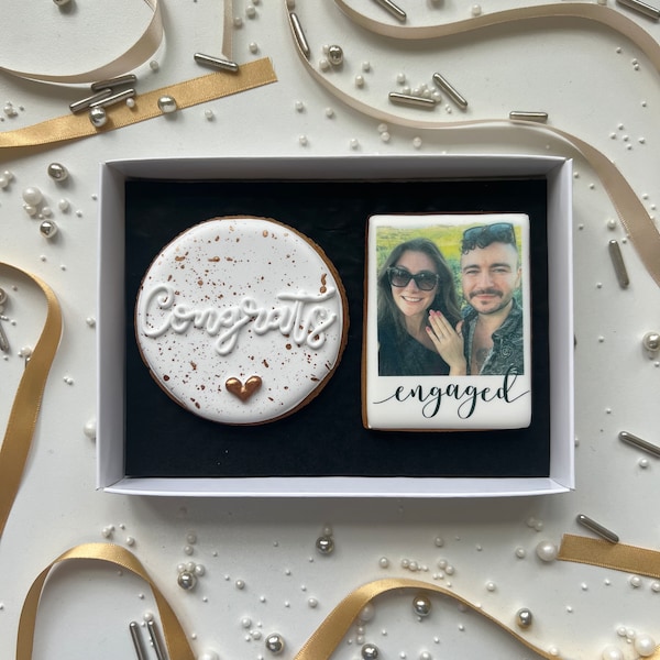 Galletas de compromiso - Caja de regalo de 2