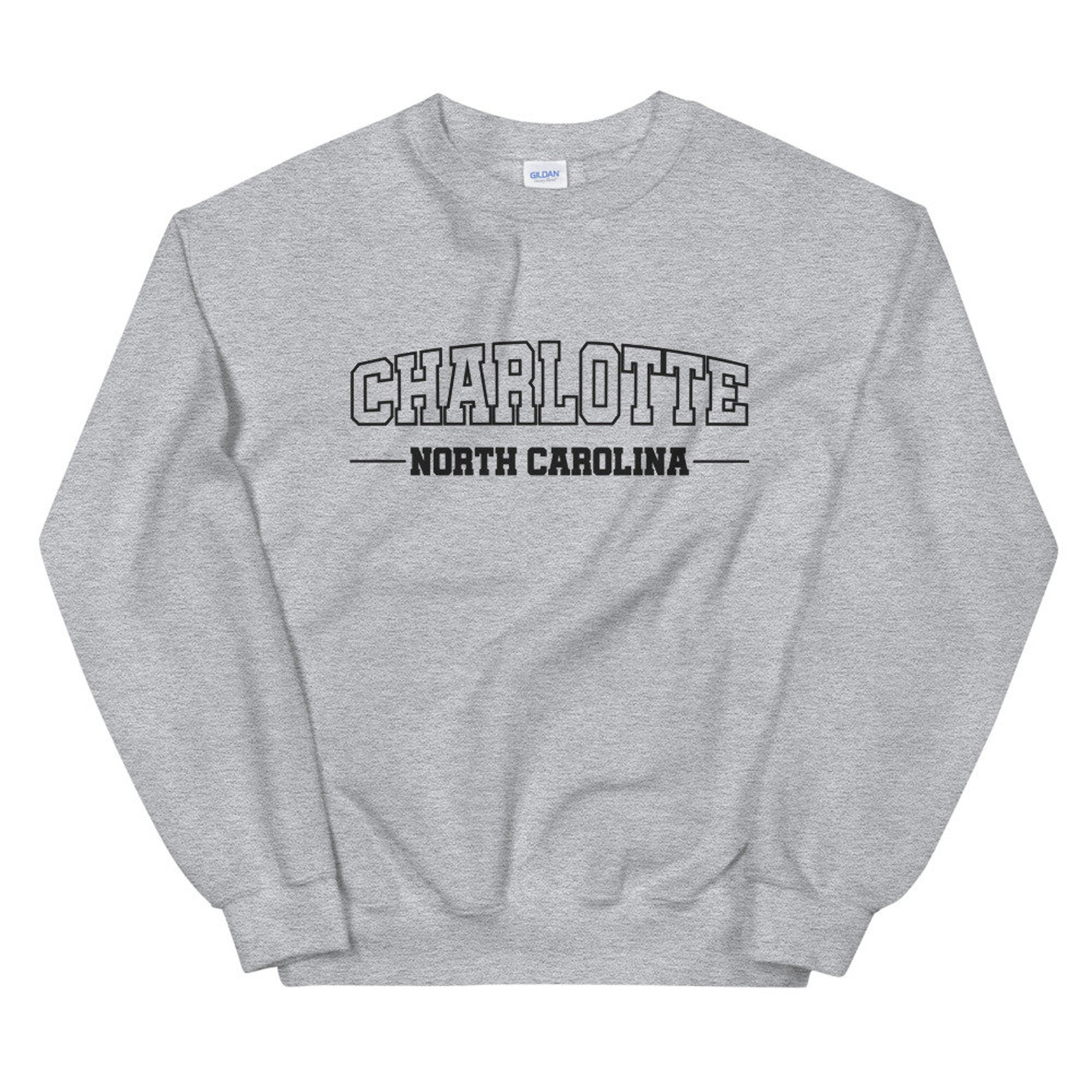 Charlotte North Carolina Sweatshirt Varsity Crewneck | Etsy