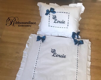 Baby Personalised Bedding Pillow cushion blanket baby Shower embroidery gift nursery newborn pram cot crib Etsy UK