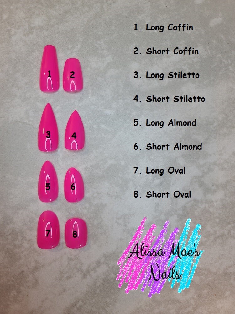 Classy Full Set of Nails One Color Set of Nails Glossy or Etsy