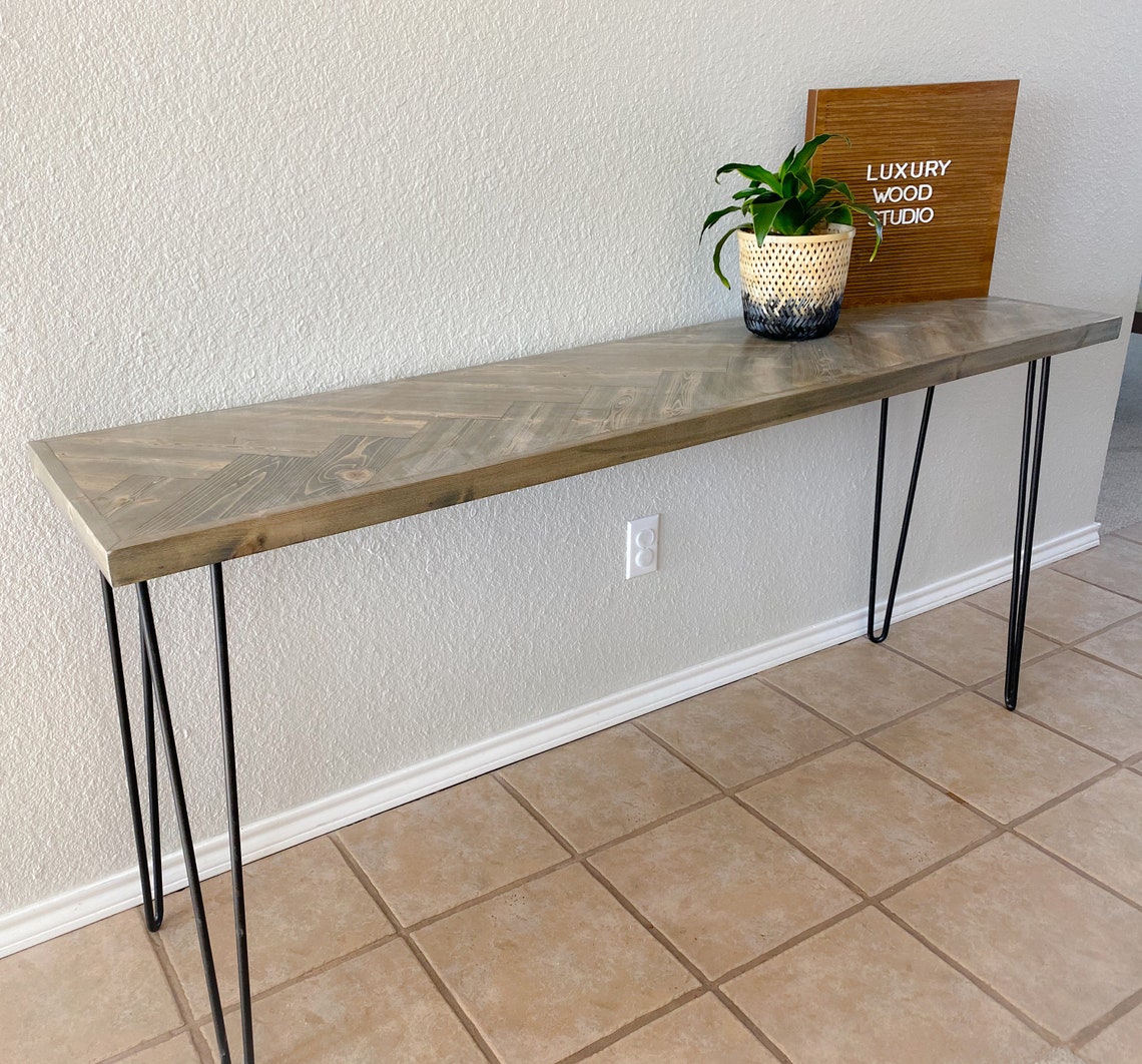 Handmade Herringbone Table Etsy