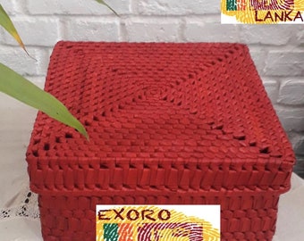 Storage Box - Storage Chest - Woven basket With Lid - Seagrass Basket - Handmade Organizer Basket - Wicker Storage - Toy Trunk