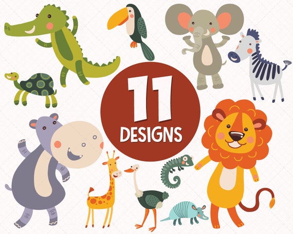11 Cute Animals SVG Cute Animals PNG Animals Vector Clipart - Etsy