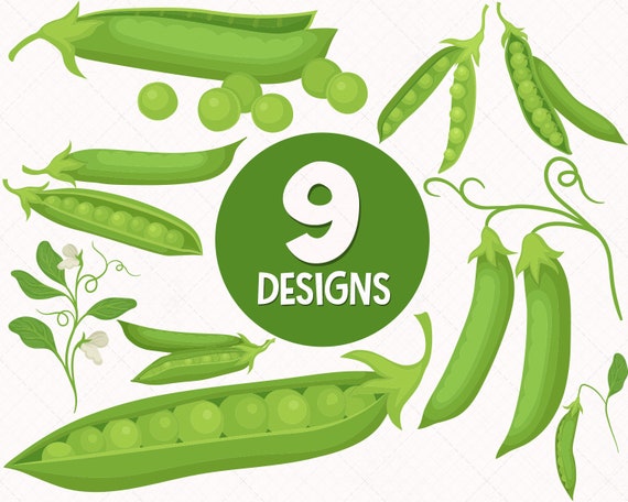 9 Guisantes con Vainas SVG con Vainas PNG Etsy España