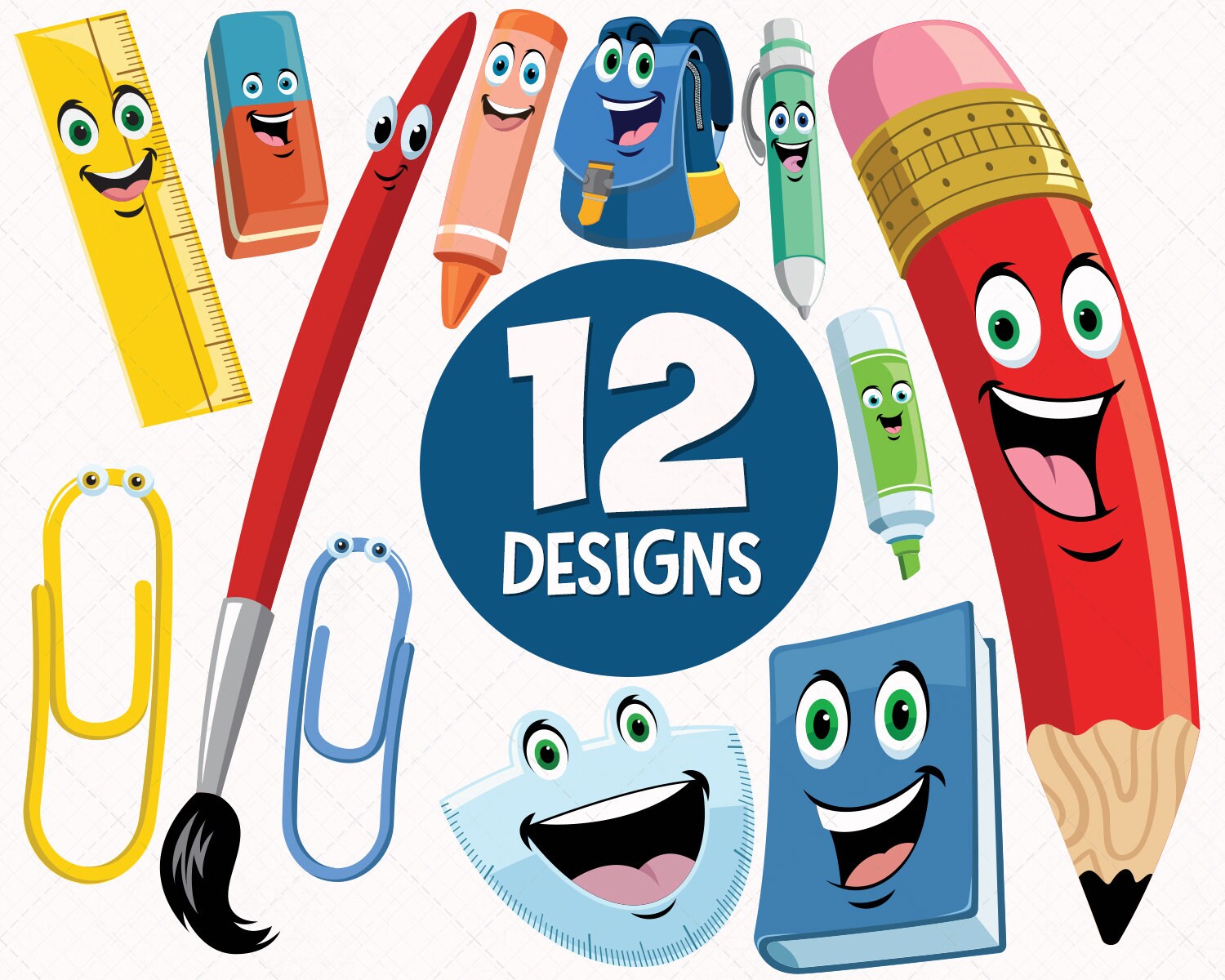 12 School Supplies Cartoon Characters SVG School Supplies - Etsy 12 School Supplies Cartoon Characters SVG School Supplies - Etsy