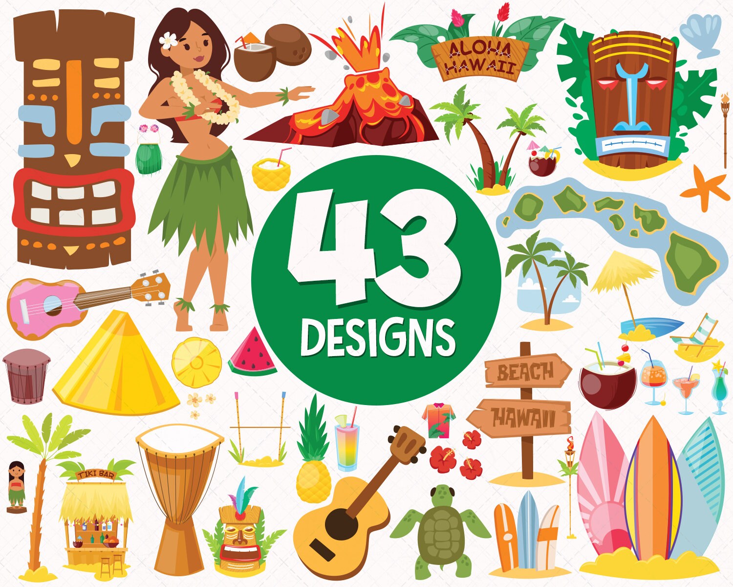 43 Hawaii SVG Hawaii PNG Hawaii Vector Clipart Aloha - Etsy