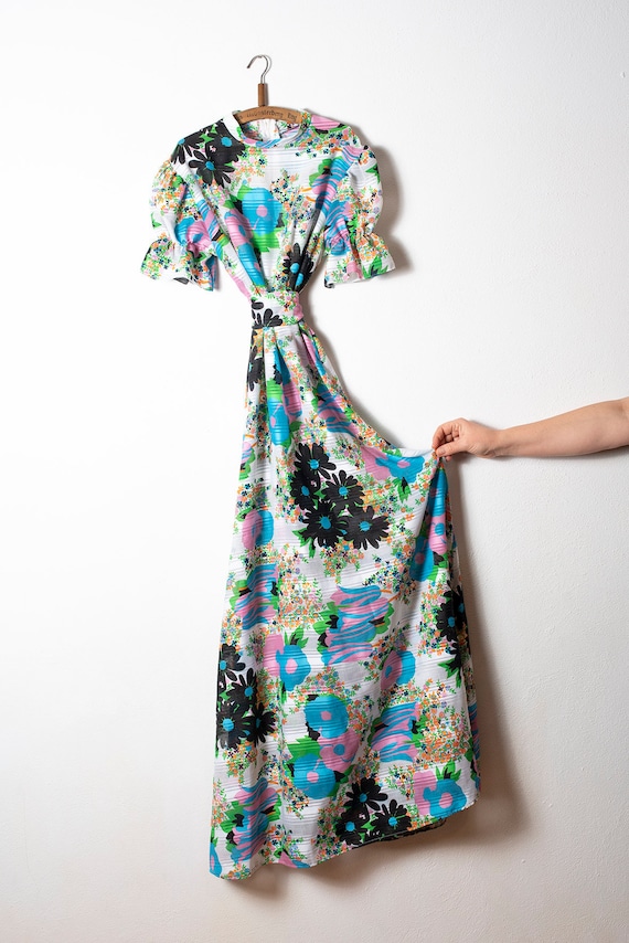 Real Vintage Maxi Handmade Hippie Floral Dress 198