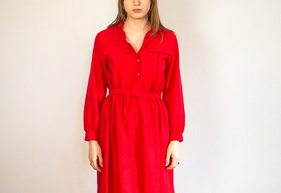 St. Michael vintage red dress from the 80-90s / r… - image 1