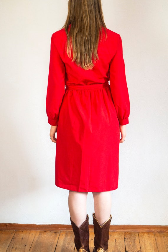 St. Michael vintage red dress from the 80-90s / r… - image 5