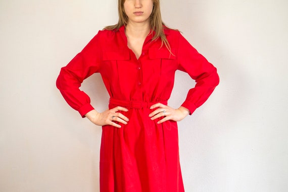 St. Michael vintage red dress from the 80-90s / r… - image 2