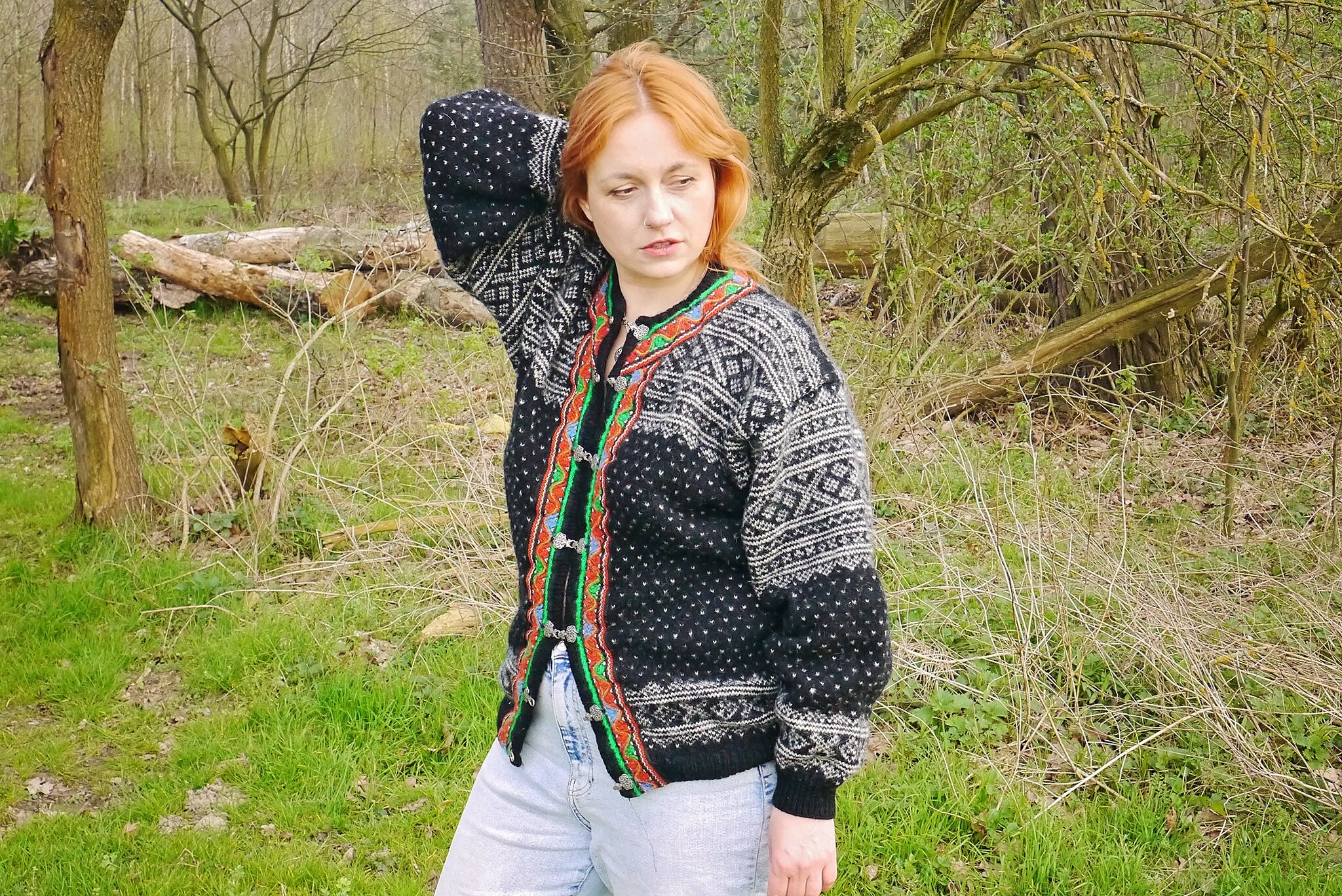 フォークロアニット　ウール　セーター　ノルディック　ヴィンテージ　プルオーバー full/fill. ニット セーター nordic over knit / ノルディックオーバー