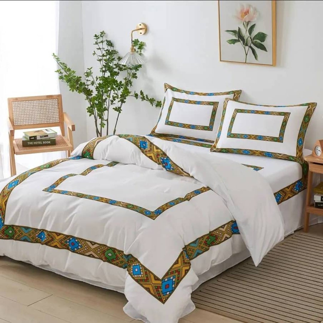 Bedding Set Ethiopian&eritrean Art Designs 4 Pcs Set Etsy