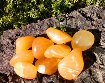 Orange Calcite Tumble Stone, Sacral Chakra,