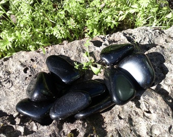 Large Obsidian Tumblestone: Root Chakra Stone, Protection Crystal