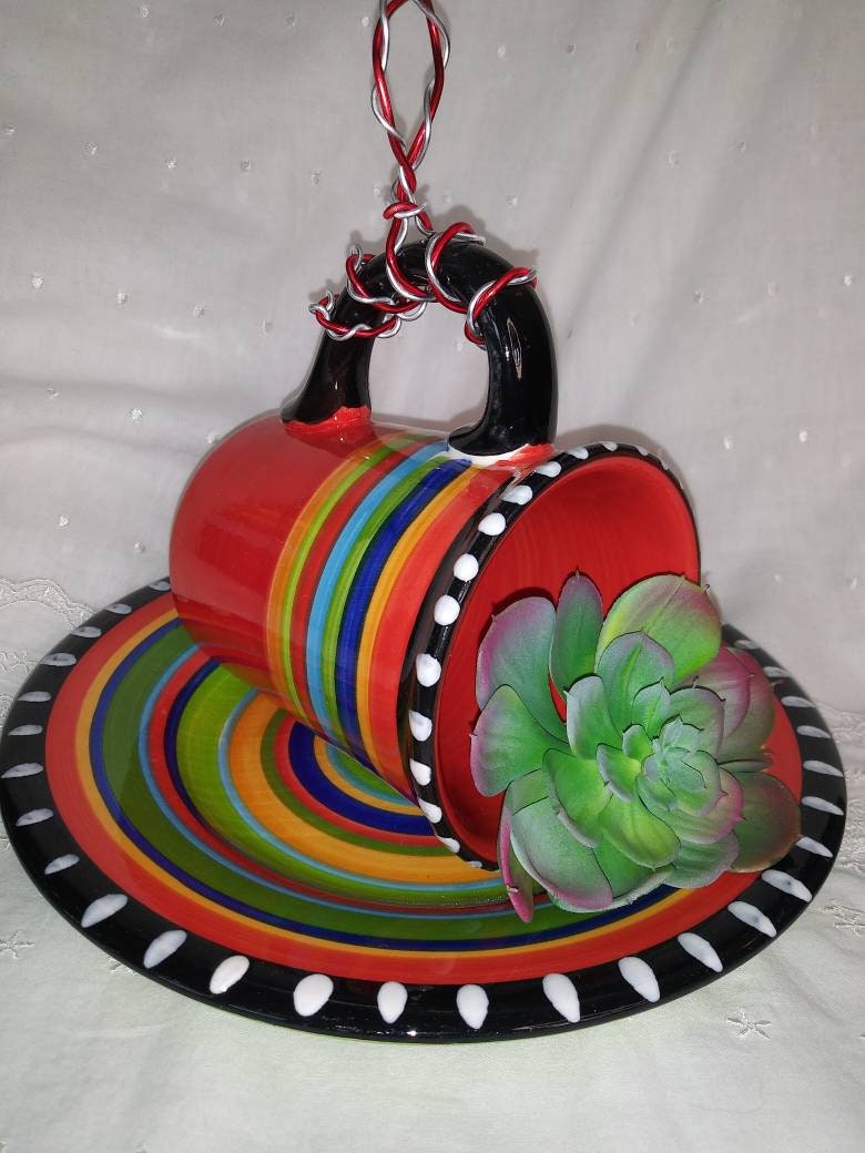 Teacup Bird Feeder Etsy