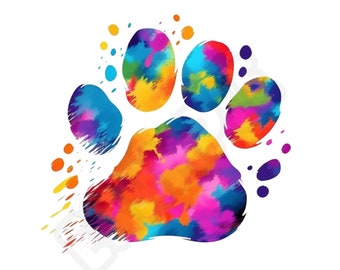 Watercolor Paw Print Designs: Sublimation PNG Bundle (Digital Download)