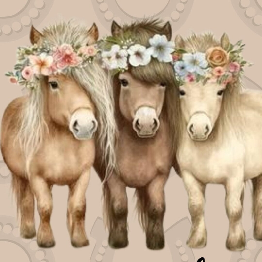 Rustic Pony Pony Clip Art, Digital Print, Neutral Watercolor, Rustic Farmhouse ...