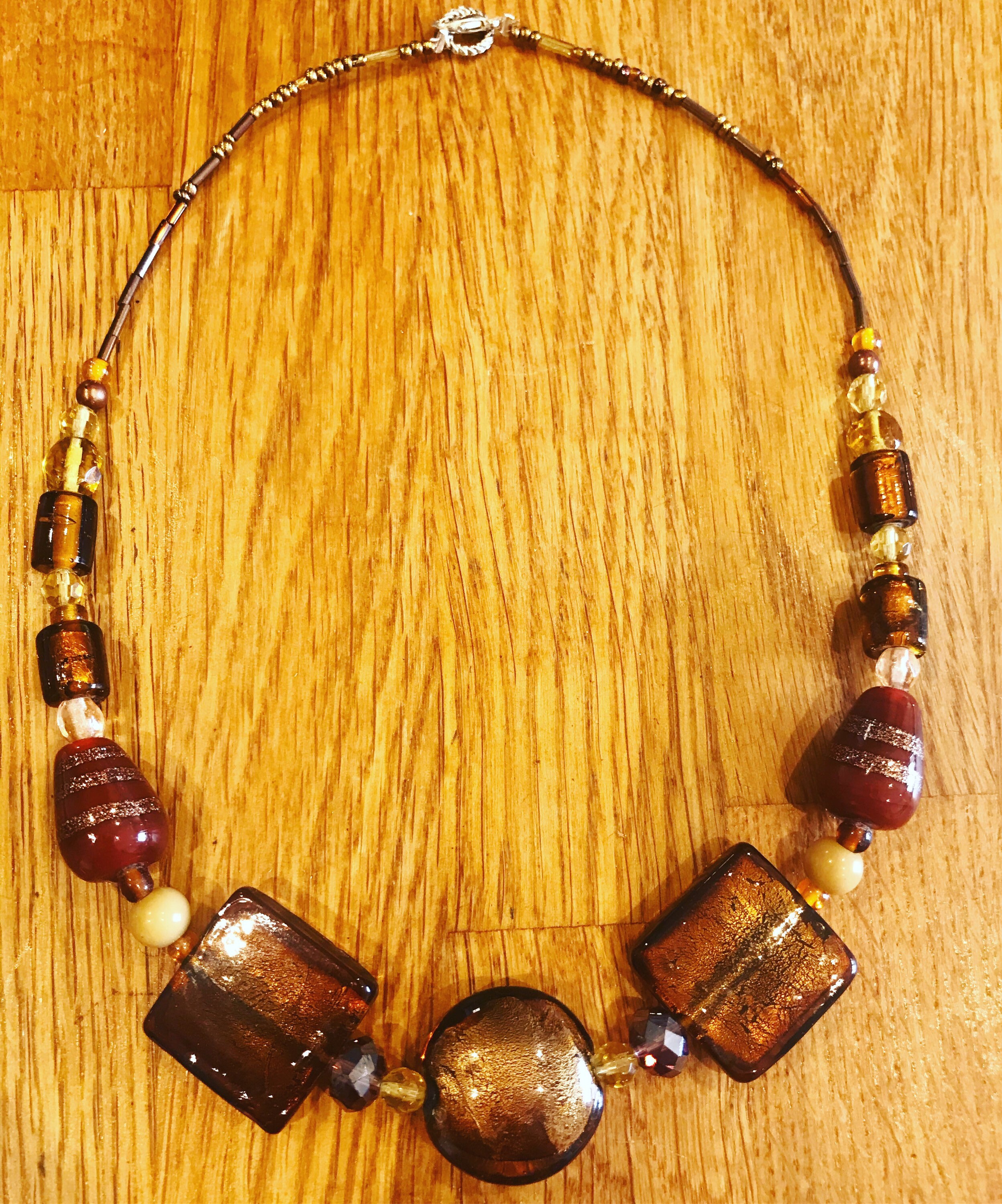 Brown glass bead handmade necklace Etsy