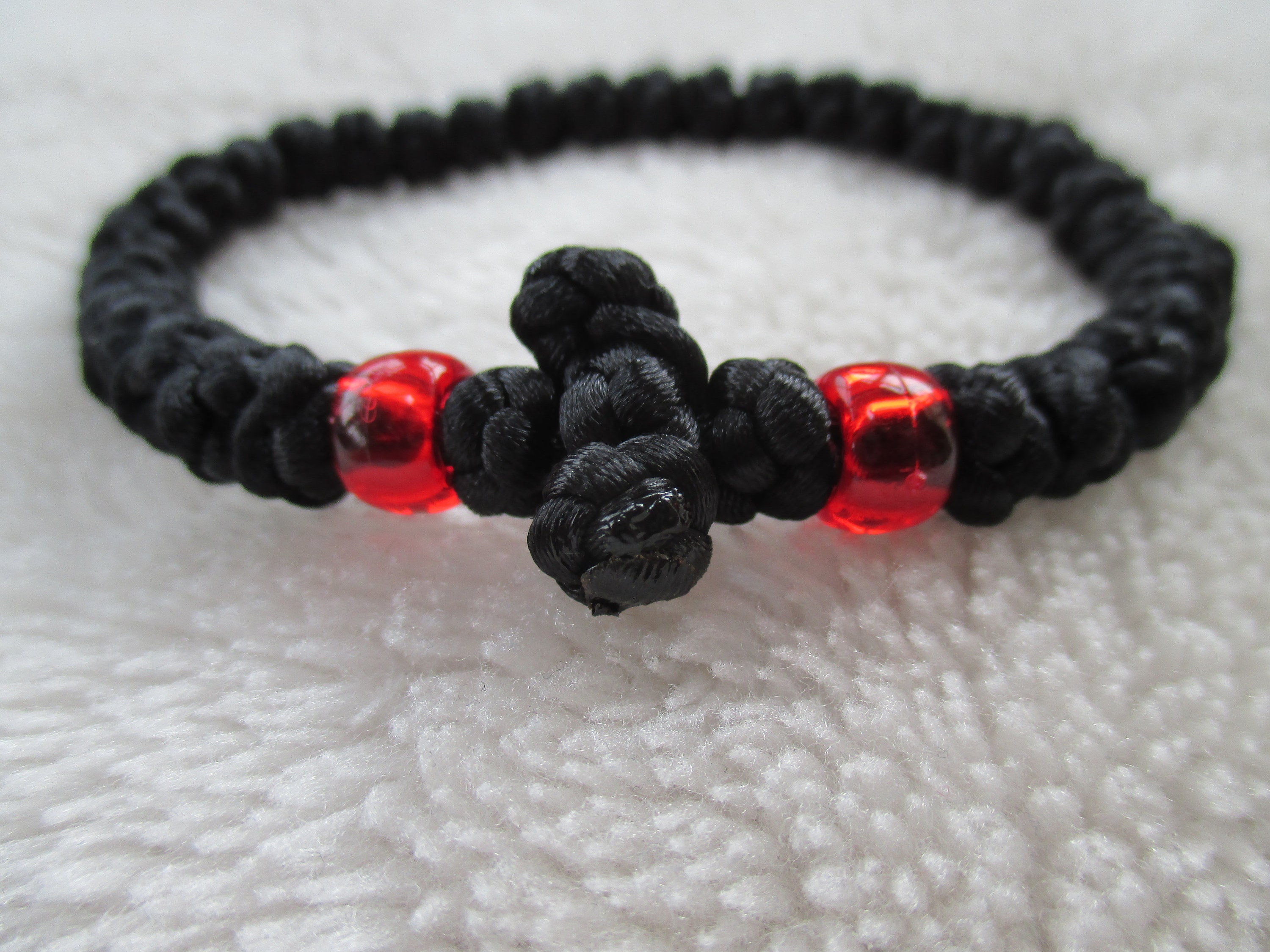 Orthodox Christian Prayer Bracelet Black Rattail Cord With Etsy