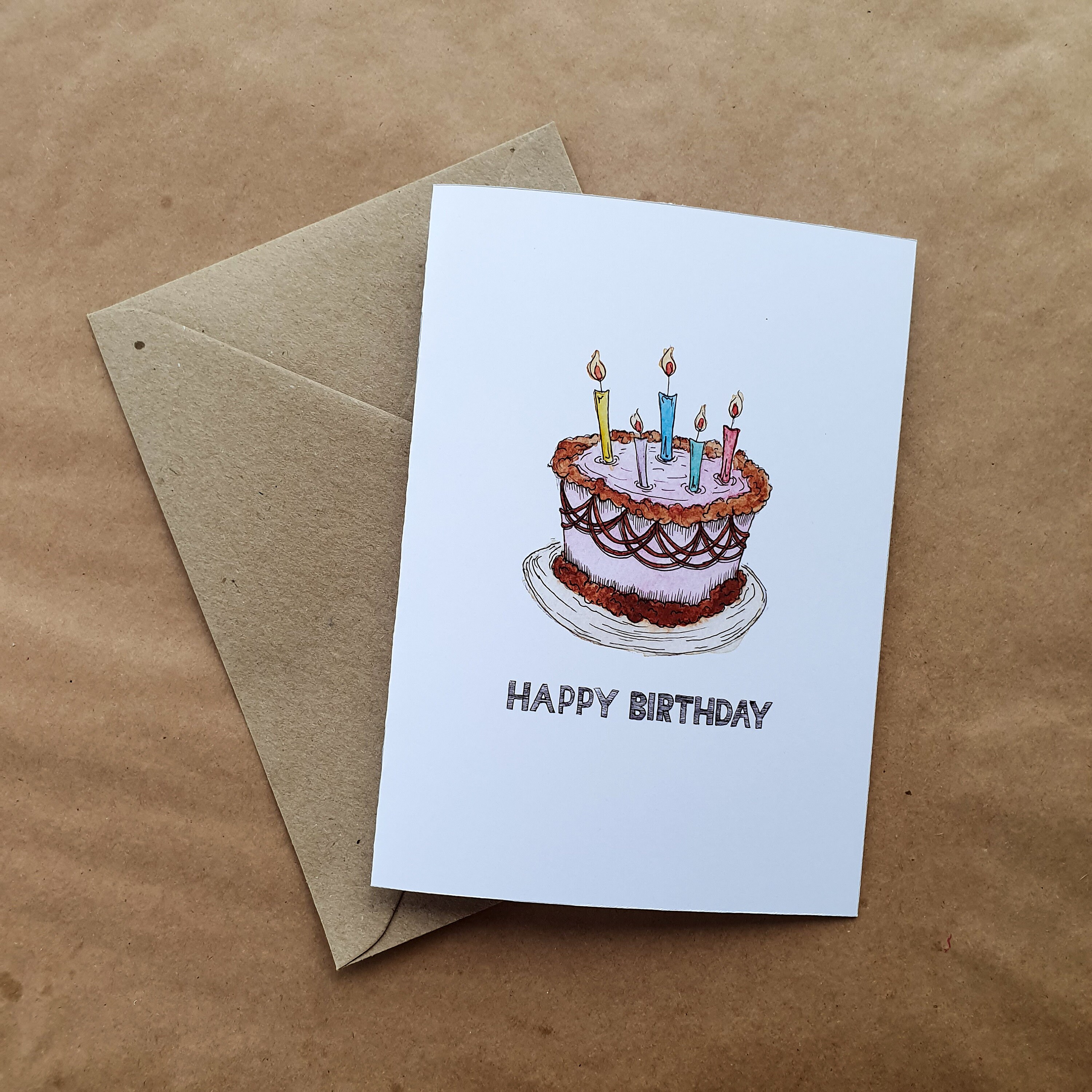 Alles Gute zum Geburtstag Kuchen Karte 5 x 7 Grußkarte | Etsy