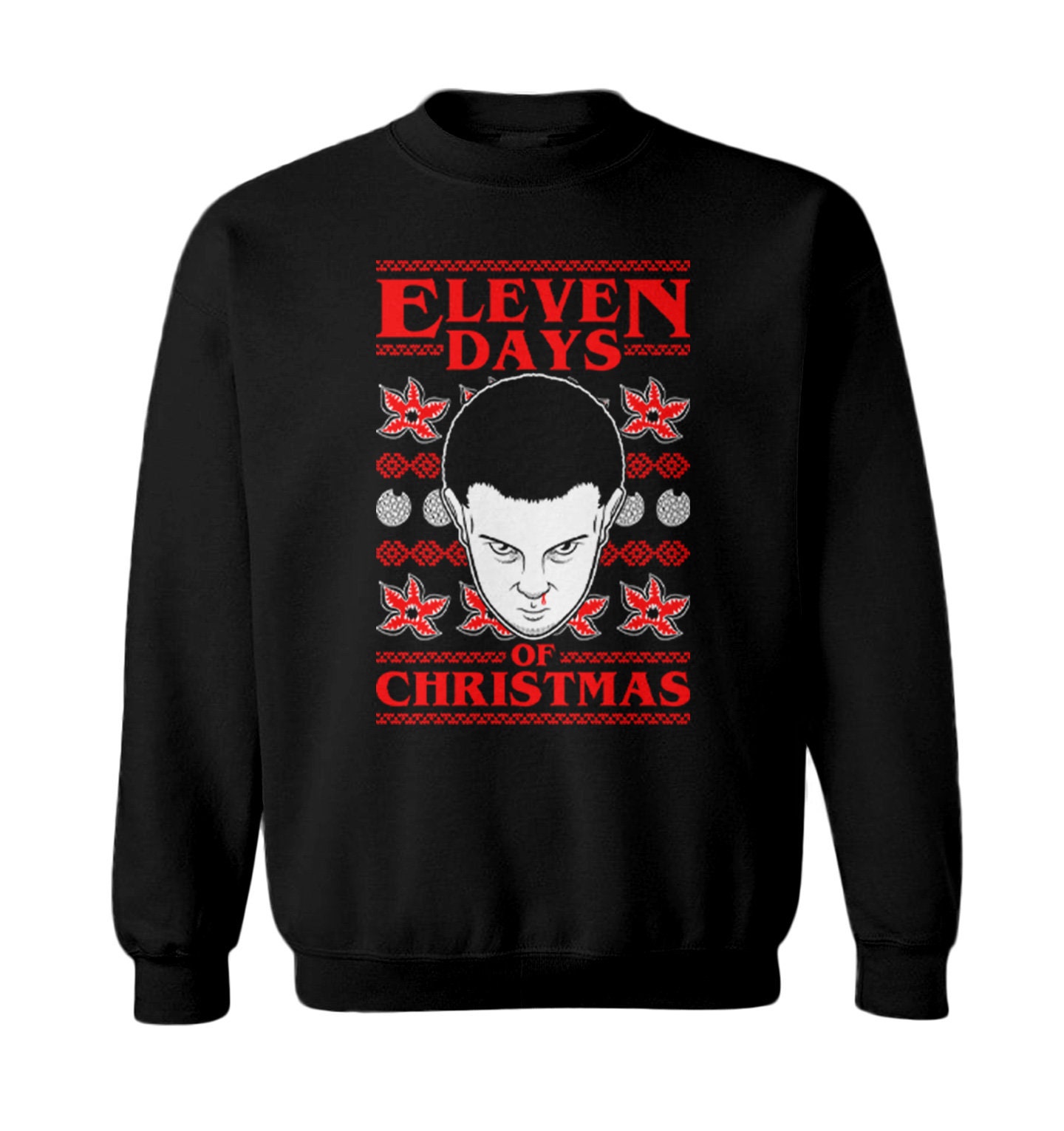 Eleven Days Of Christmas Ugly Christmas Sweater Unisex Toddler/Youth Sweater - Hawkins Indiana Sci Fi Strange Tv Show Parody Merry Xmas