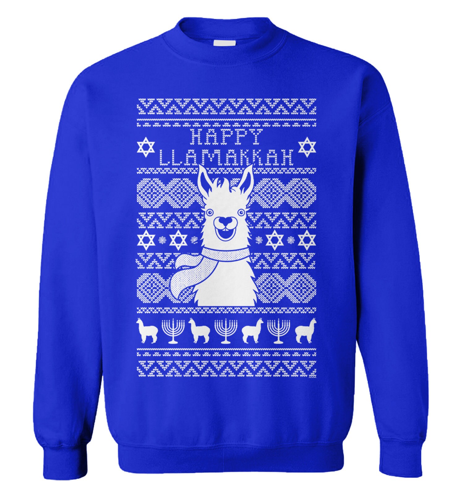 Happy Llamakkah Unisex Sweater Llama 