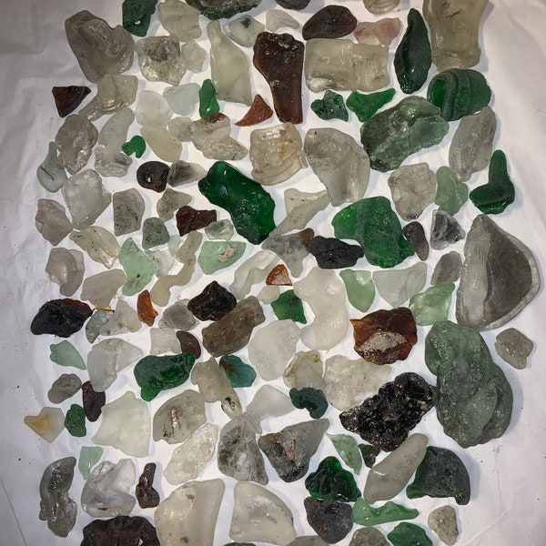 Bonfire beach glass assorted lot real sea glass from Vieques Island, Puerto Rico beach glass bulk