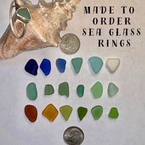 Made to order sea glass silver ring