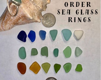 Made to order sea glass silver ring