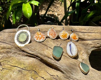 Dog Cockle Shell Necklace Sterling Silver Soldered Necklace Bezel